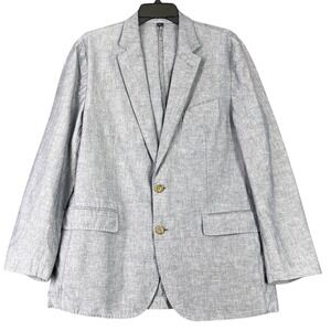 J Crew Ludlow Slim Baird McNutt Irish Linen Cotton Blazer Sport Coat Blue 41R